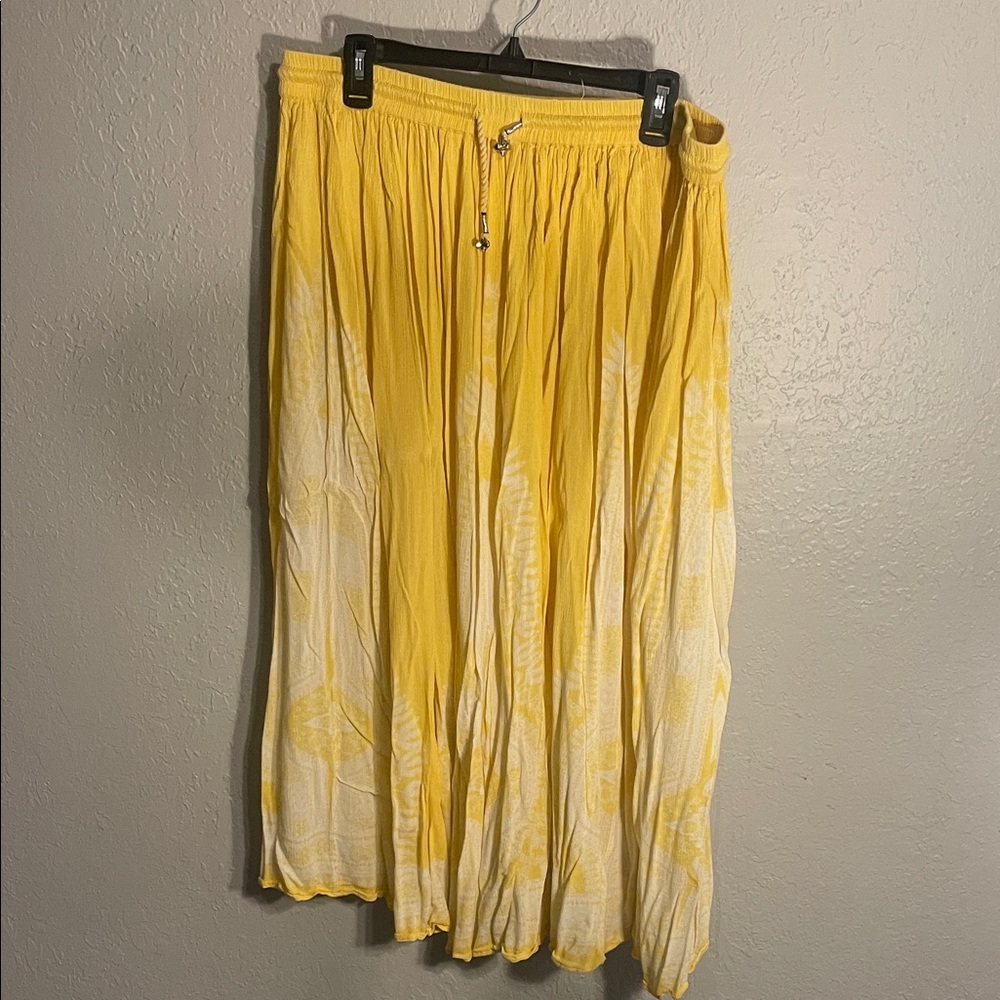 Philosophy Yellow and White Maxi Skirt